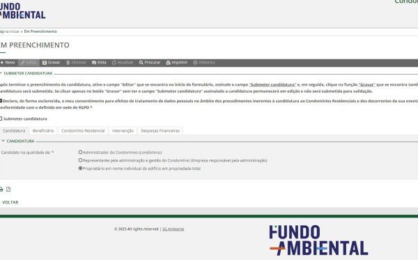 Como se faz a candidatura ao Fundo Ambiental para Condomínios?